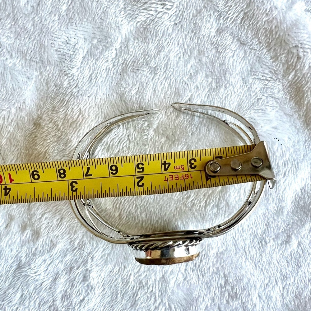 925 STUNNING Psilomelane Dendrite Cuff Bracelet - Picture 7 of 7
